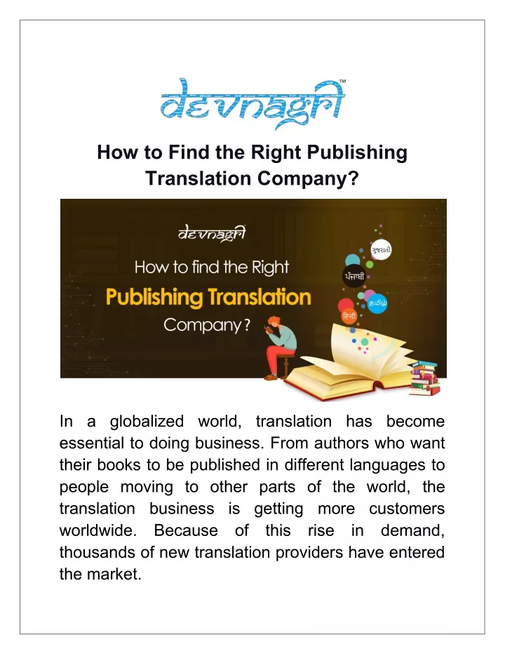 how to find the right publishing translation