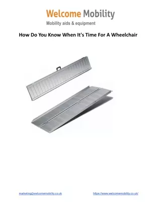 how do you know when it s time for a wheelchair