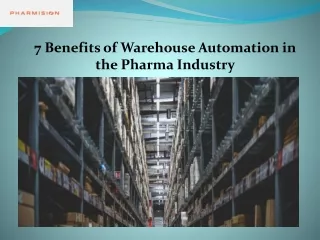 Automation in Pharmaceutical Industry - BCI Pharmision