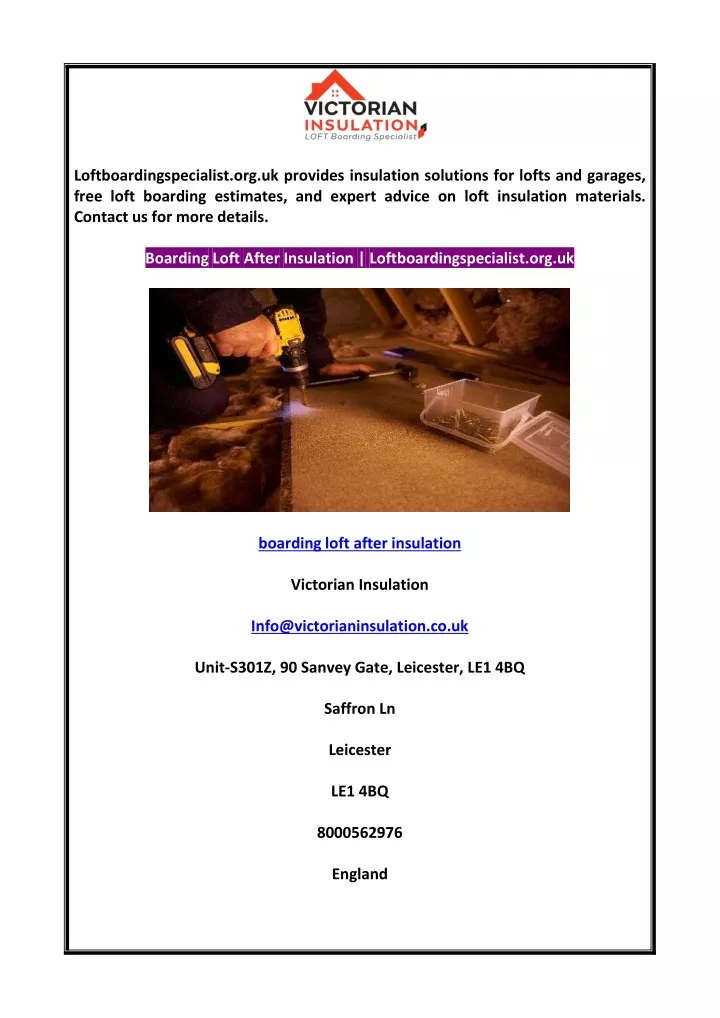 loftboardingspecialist org uk provides insulation