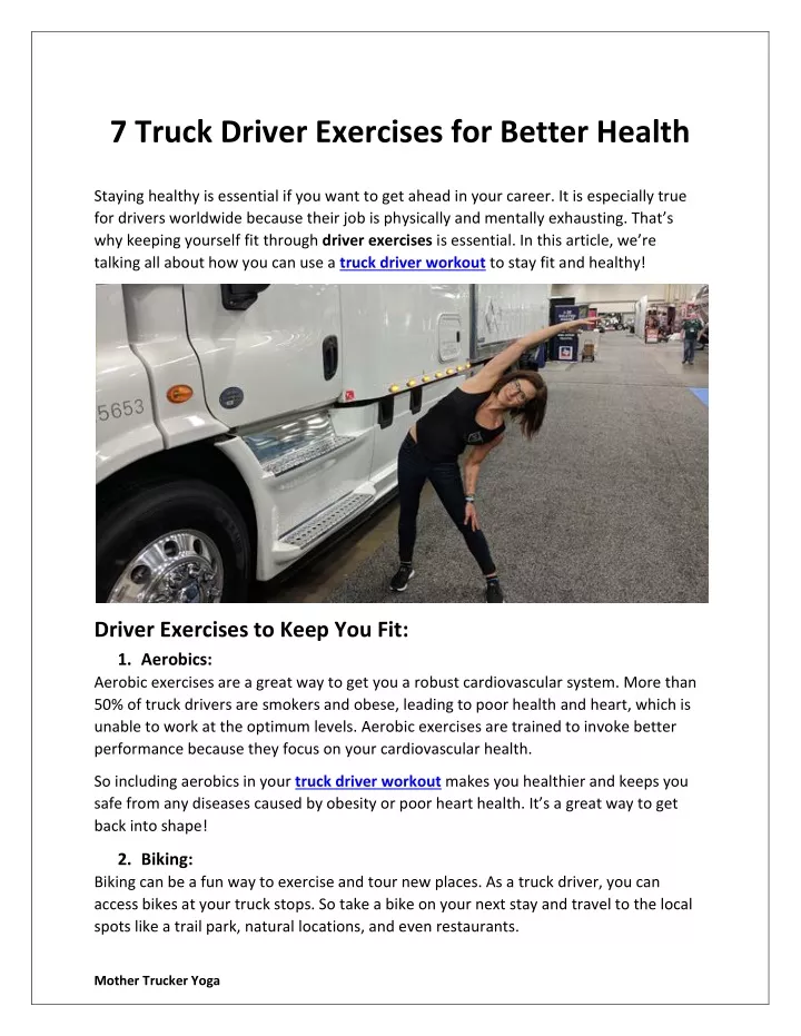 7 truck driver exercises for better health