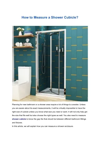 how to measure a shower cubicle