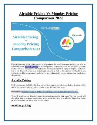 airtable pricing vs monday pricing comparison 2022