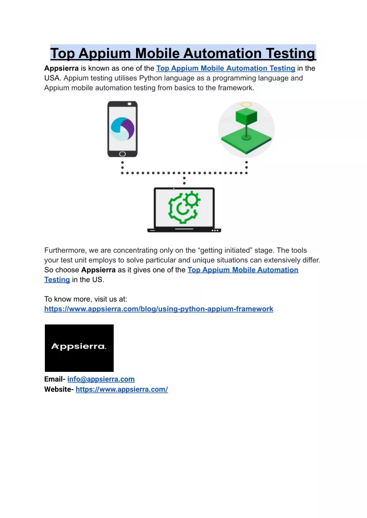 top appium mobile automation testing appsierra