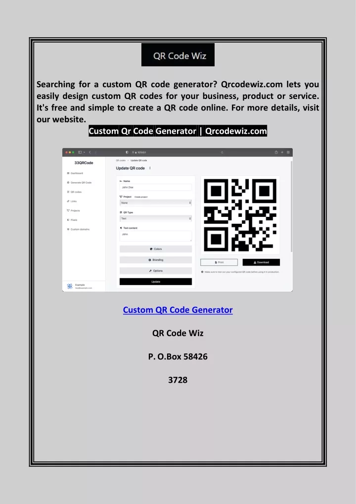 searching for a custom qr code generator