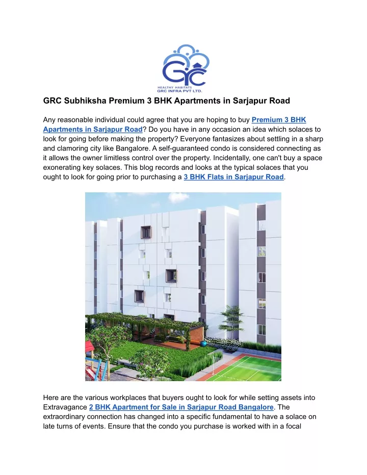 grc subhiksha premium 3 bhk apartments