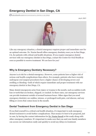 Emergency Dentist in San Diego, CA