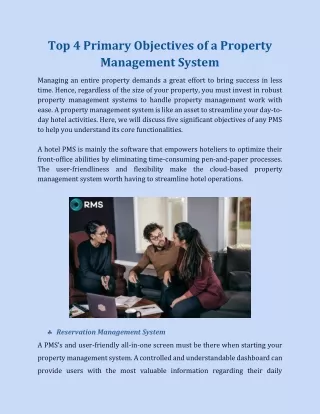 Top 4 Primary Objectives of a Property Management System
