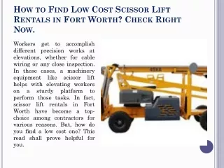 How to Find Low Cost Scissor Lift Rentals in Fort Worth
