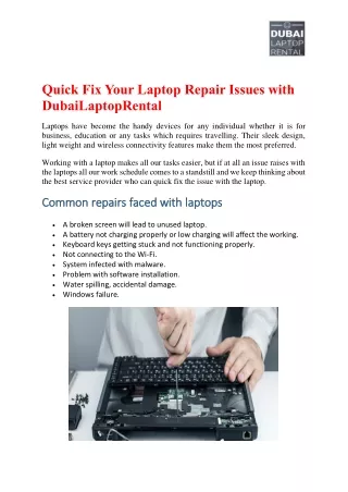 quick fix your laptop repair issues with