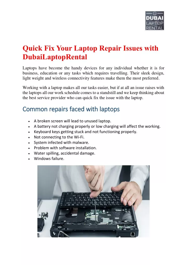 quick fix your laptop repair issues with