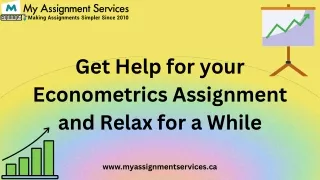 Get Help for your Econometrics Assignment and Relax for a While
