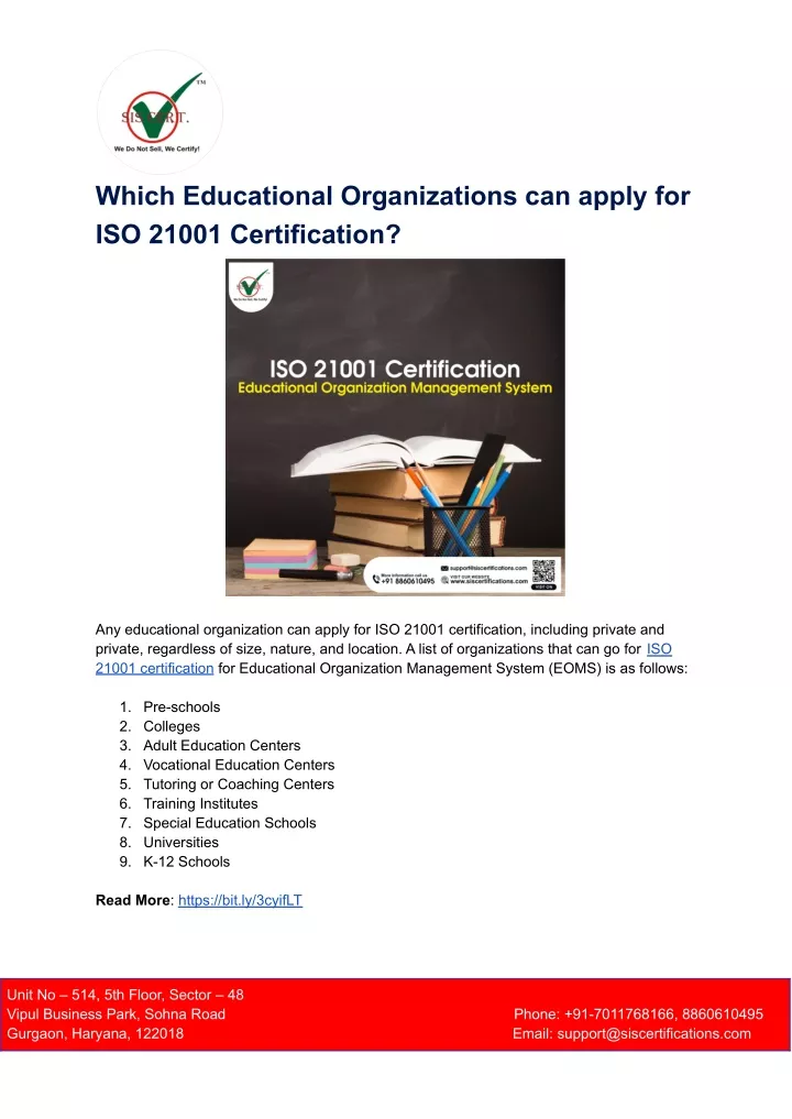 PPT - Which Educational Organizations Can Apply For ISO 21001 ...