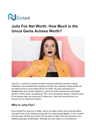 julia fox net worth how much is the uncut gems