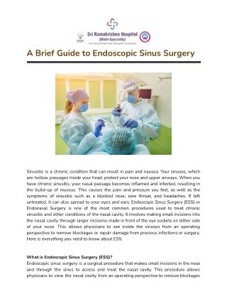 A Brief Guide to Endoscopic Sinus Surgery
