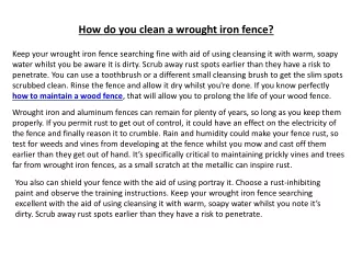How do you clean a wrought iron fence ppt