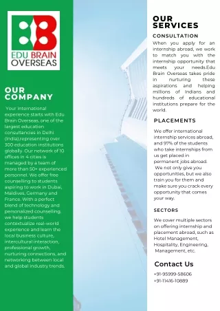 Our Services EduBrain Overseas | international internship services abroad