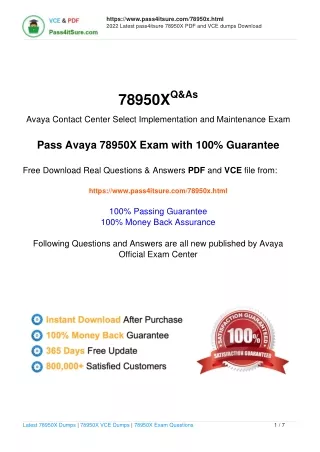 Free Avaya 78950X exam practice questions