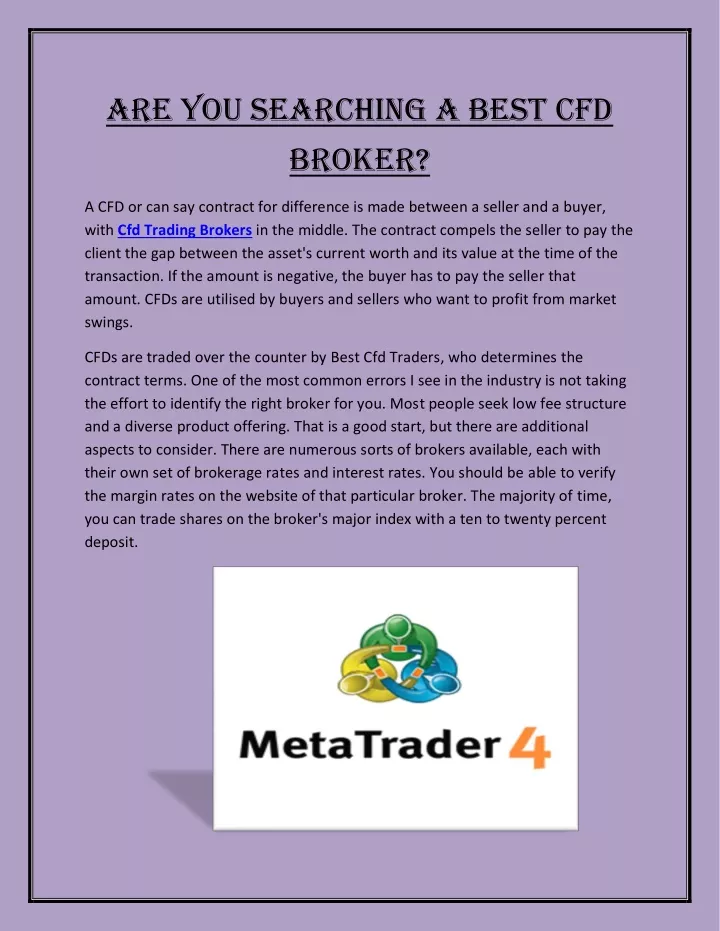 are you searching a best cfd broker