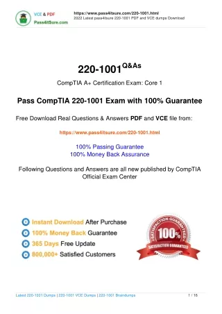 Free CompTIA A  220-1001 exam practice questions