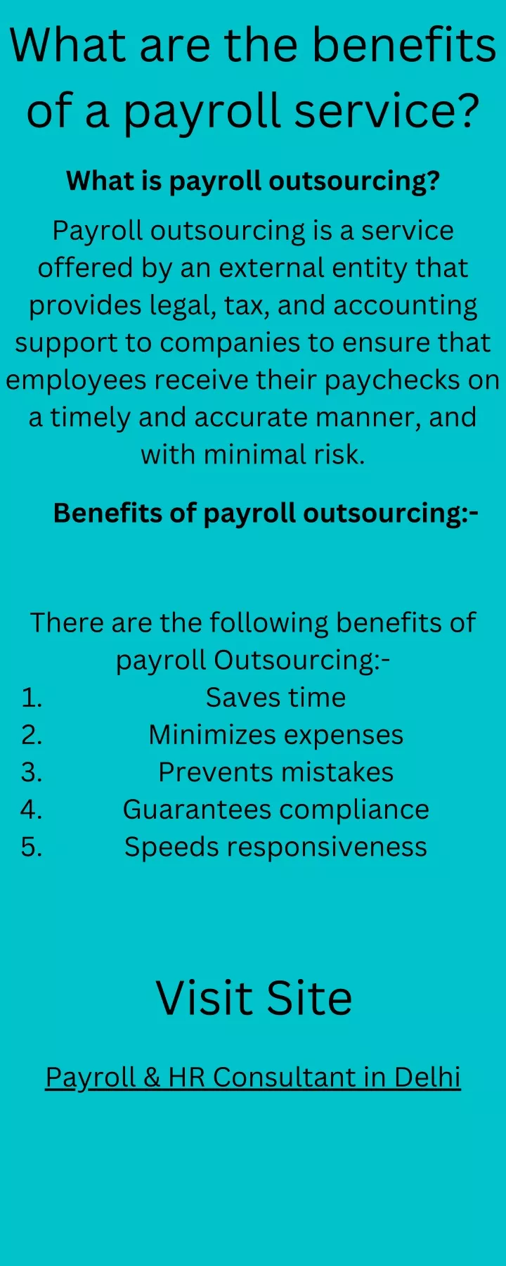 what are the benefits of a payroll service