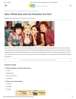 Which Sam and Cat Character Are You