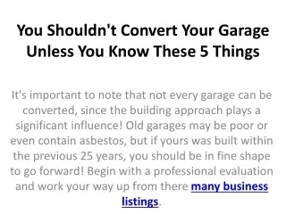 you shouldn t convert your garage unless you know these 5 things