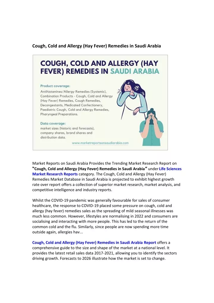 cough cold and allergy hay fever remedies