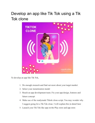 Tik Tok clone-Develop an app like Tik Tok