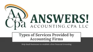 Types of Services Provided by Accounting Firms for Businesses