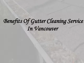 Benefits Of Gutter Cleaning Service In Vancouver 