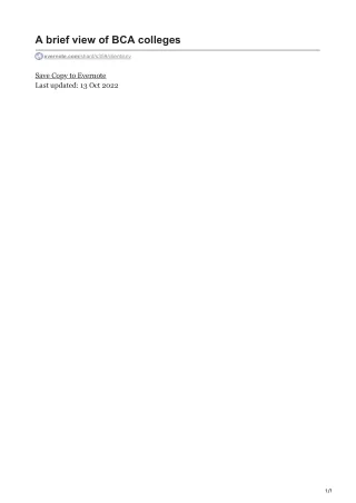 a brief view of bca colleges
