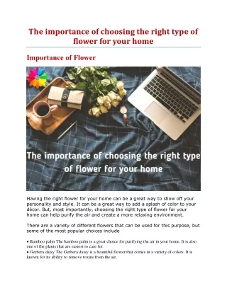 The importance of choosing the right type of flower for your home