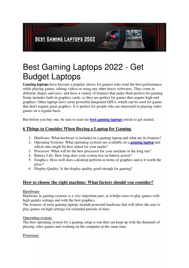 best gaming laptops 2022 get budget laptops