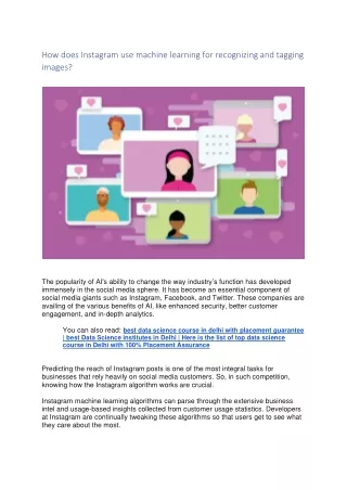 how does instagram use machine learning