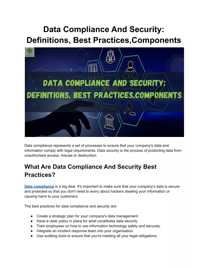 data compliance and security definitions best