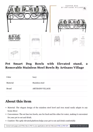Best Smart Dog Bowls Stainless steel with Elevated Stand | Artisans Village