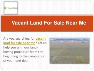 Vacant Land For Sale Near Me