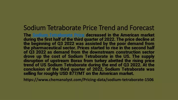 sodium tetraborate price trend and forecast