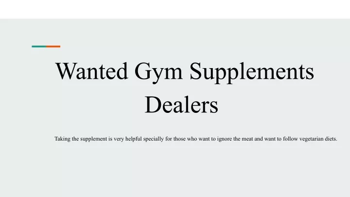 wanted gym supplements dealers