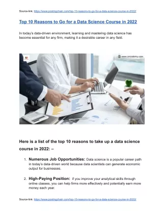 Top 10 Reasons to Go for a Data Science Course in 2022- Uncodemy