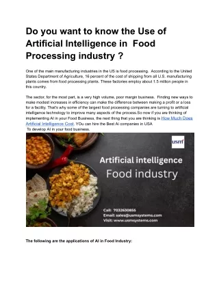 do you want to know the use of artificial