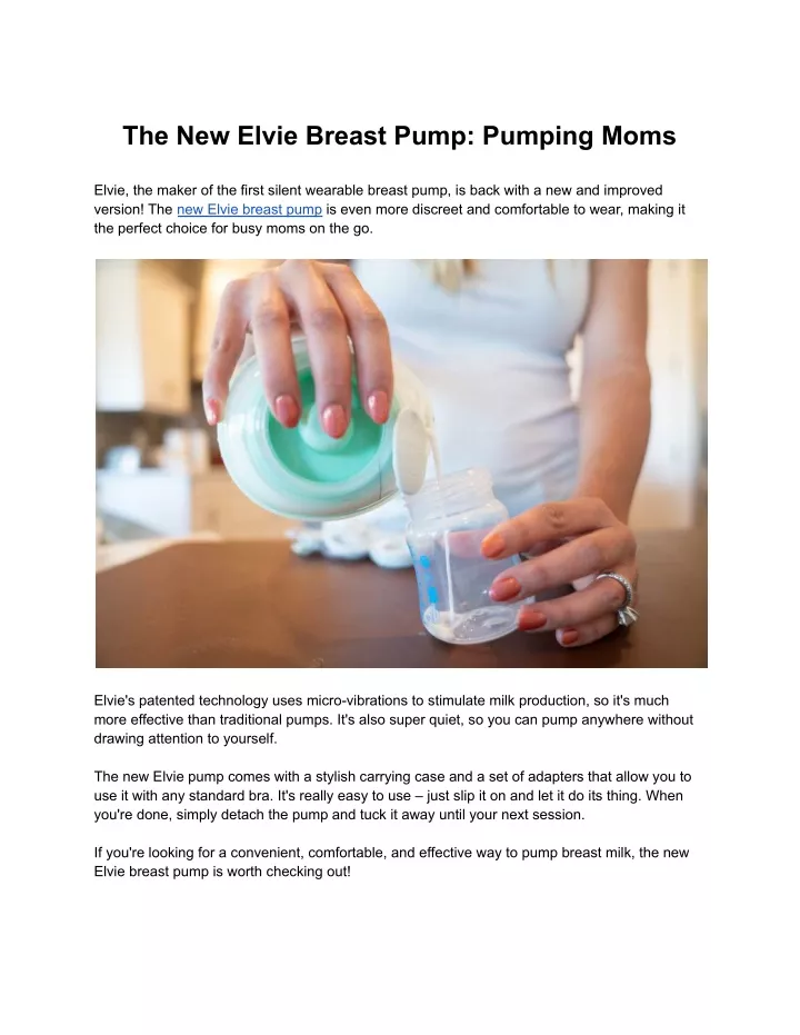 the new elvie breast pump pumping moms