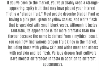 All about Dragon Fruit