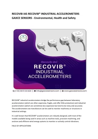 recovib ias recovib industrial accelerometers