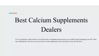 Best Calcium Supplements Dealers