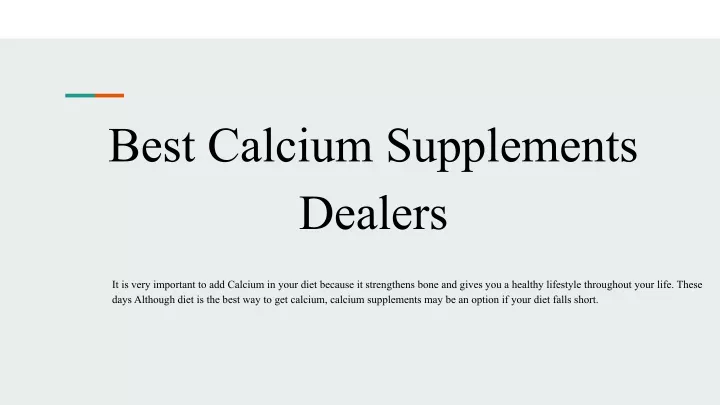 best calcium supplements dealers