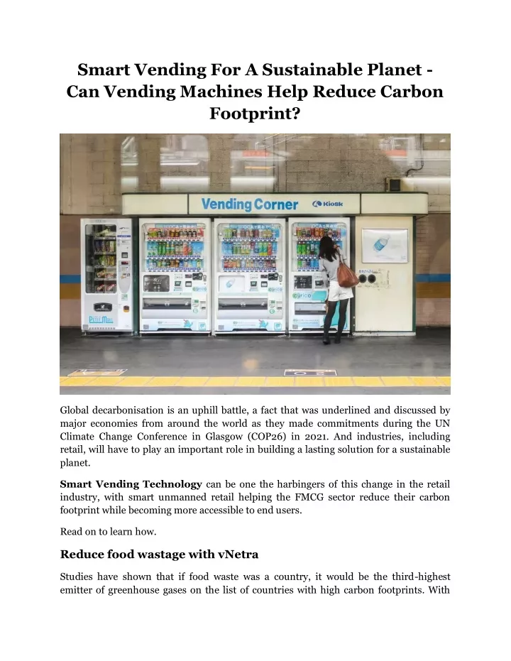 smart vending for a sustainable planet
