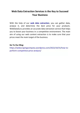 web data extraction services