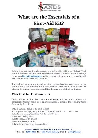 What are the Essentials of a First-Aid Kit